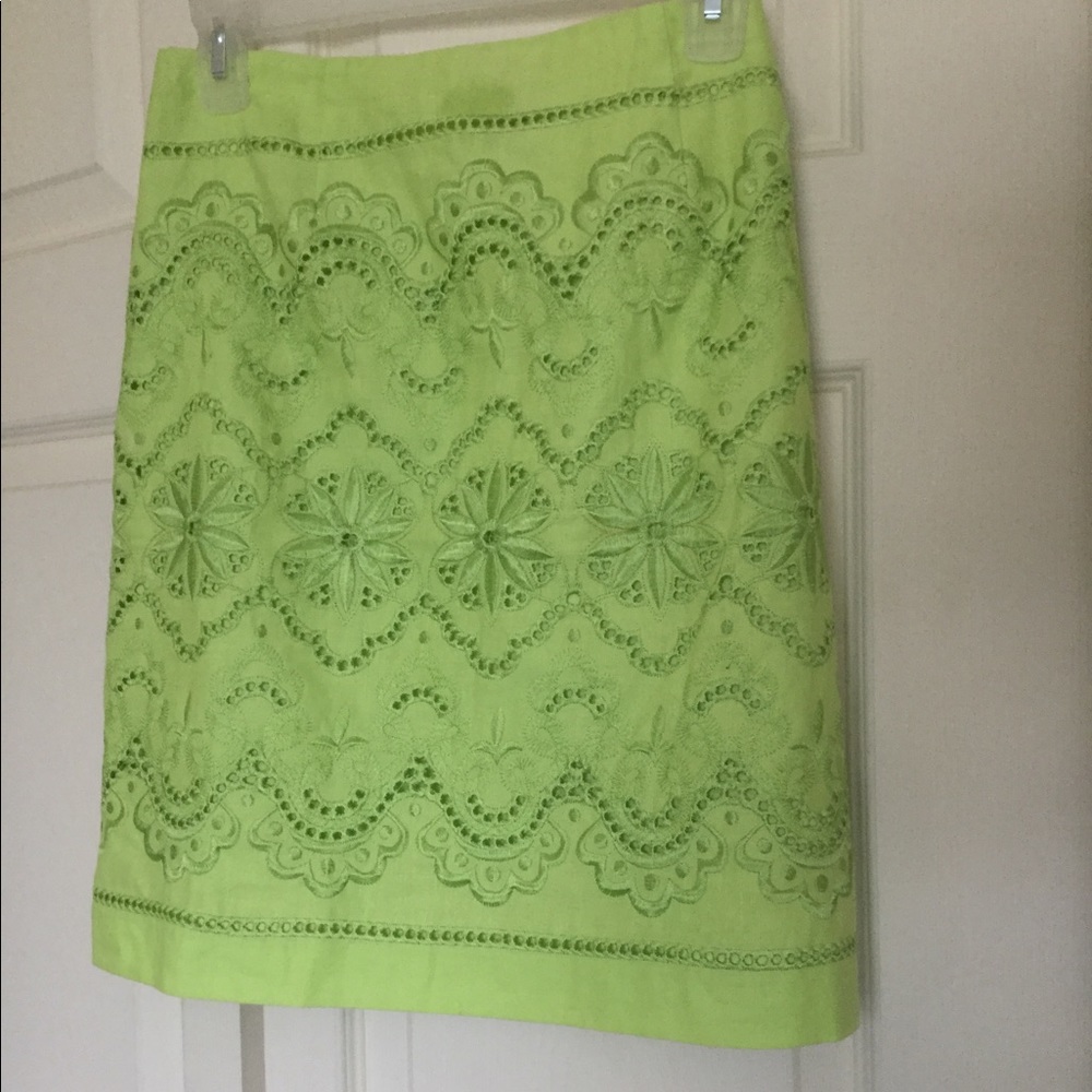 Etcetera lime green lace skirt